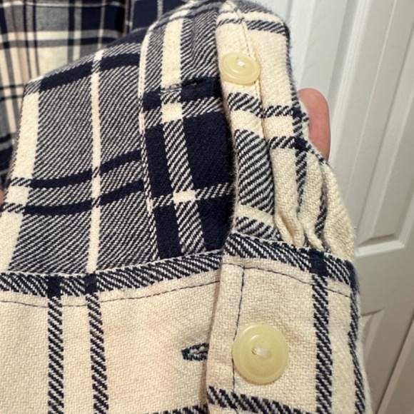 VINTAGE Polo By Ralph Lauren Western Plaid Blue and Cream Button Up Long Sleeve - Picture 5 of 7